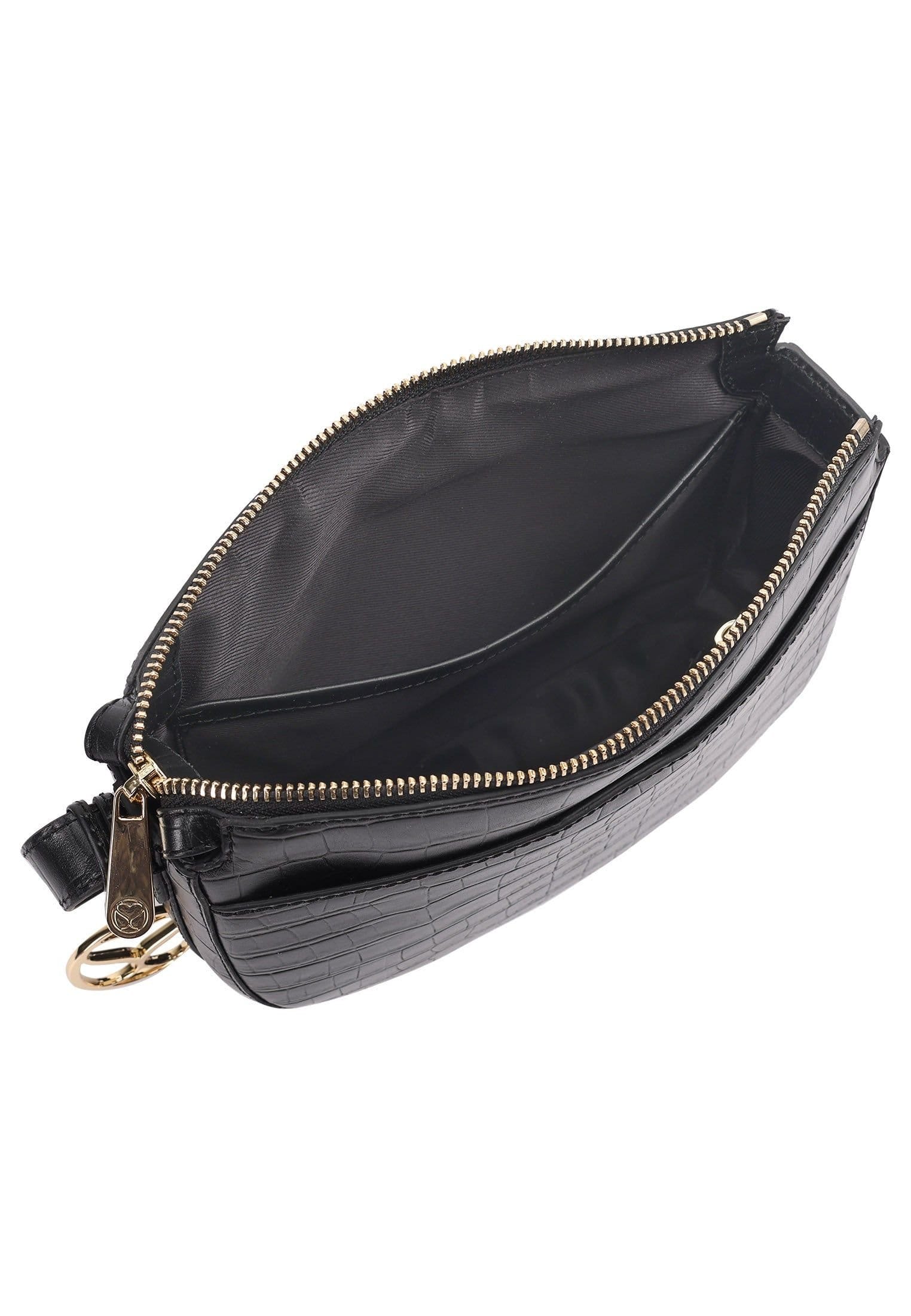 Sosandar SOSANDAR Women's Fairfax Leather Cross Body Bag in Black - 4