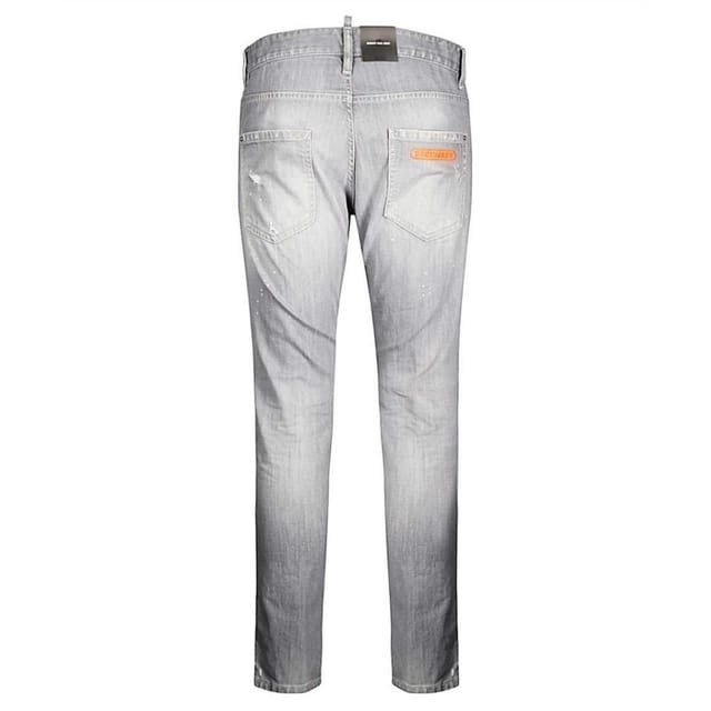 Dsquared2 Dsquared2 Men's Skinny Dan Faded Grey Paint Splatter Effect Jeans - 2