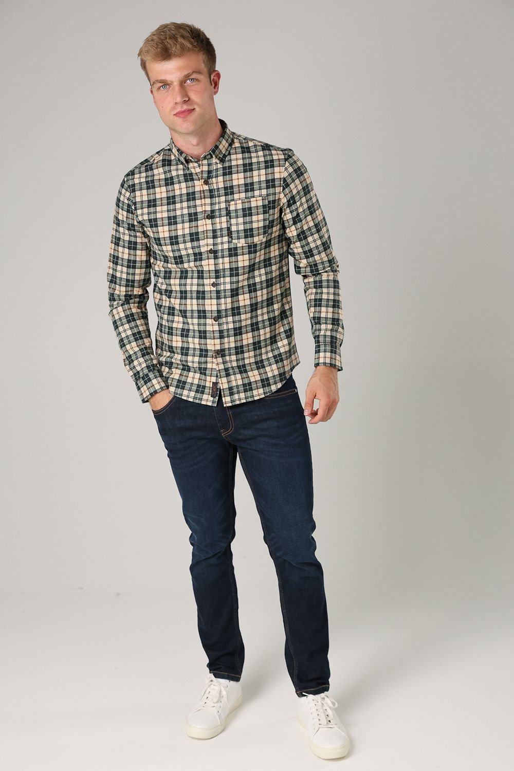 Tokyo Laundry Tokyo Laundry Men's Cotton Printed Long Sleeve Shirt in Green - 3