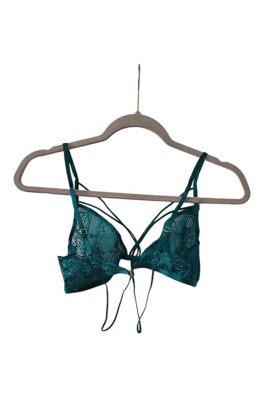 ASOS Design Teal floral‑lace bra.Size 10