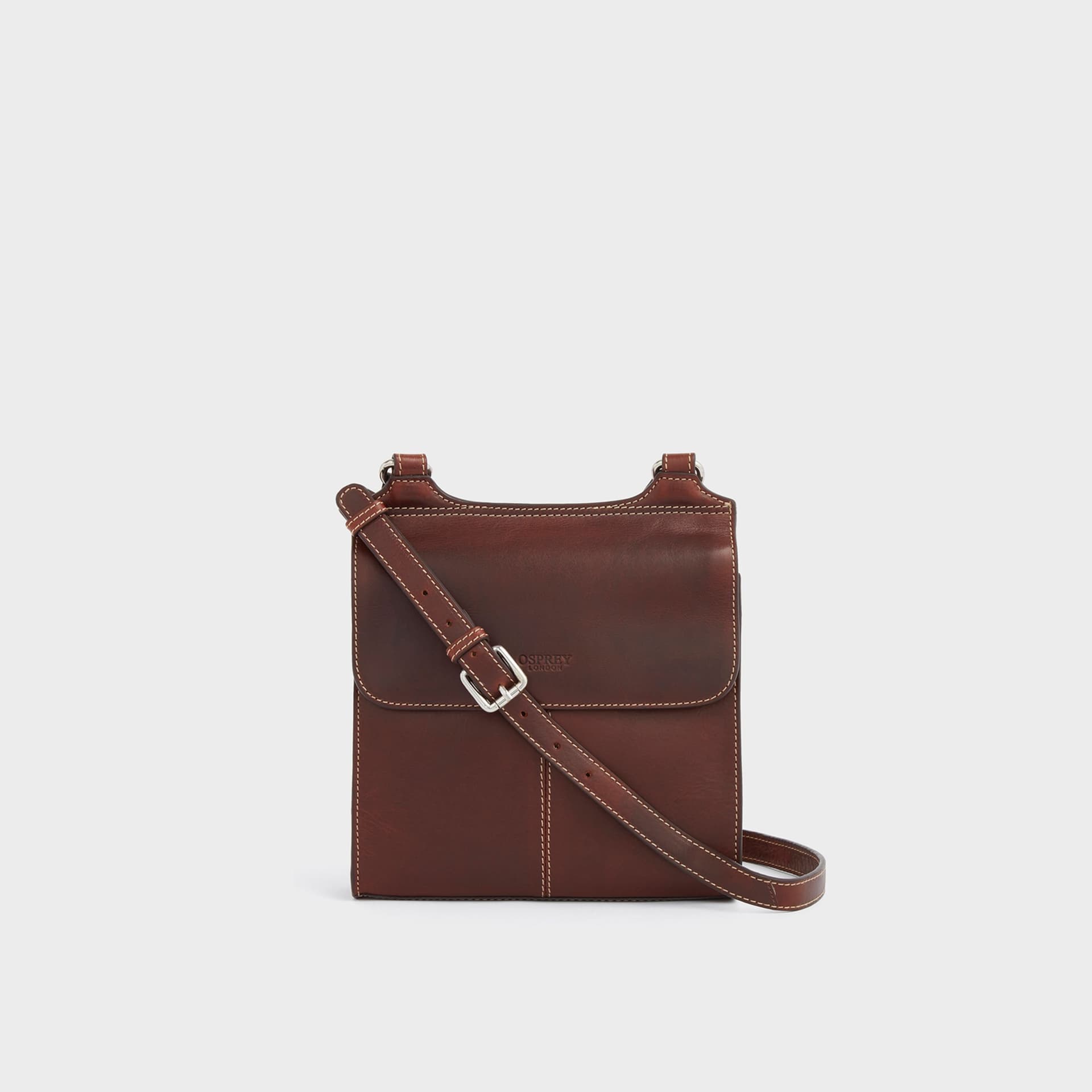 OSPREY LONDON Osprey London Brown Leather Crossbody Bag