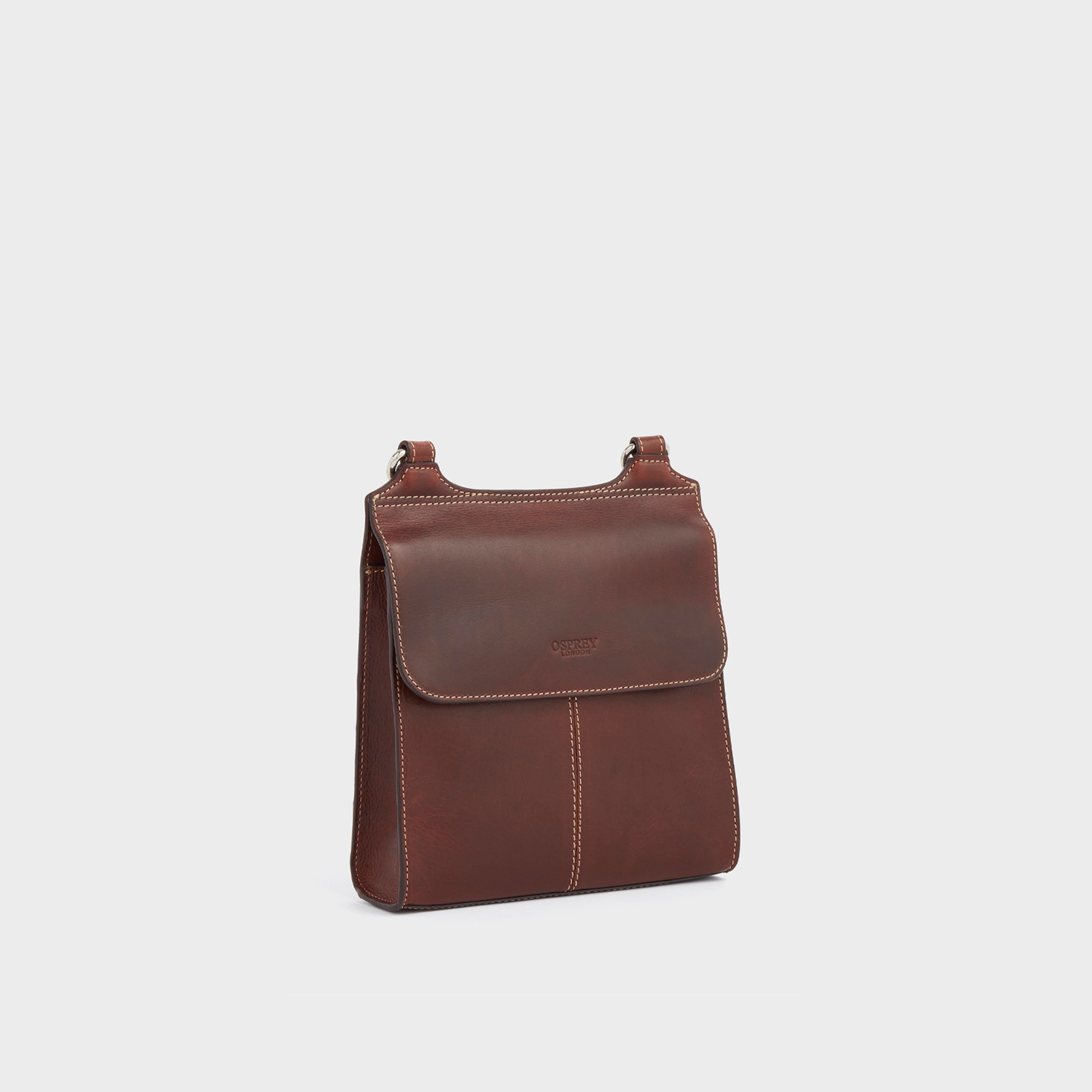 OSPREY LONDON OSPREY LONDON Women's The Narissa Leather Crossbody Bag in Brown - 2