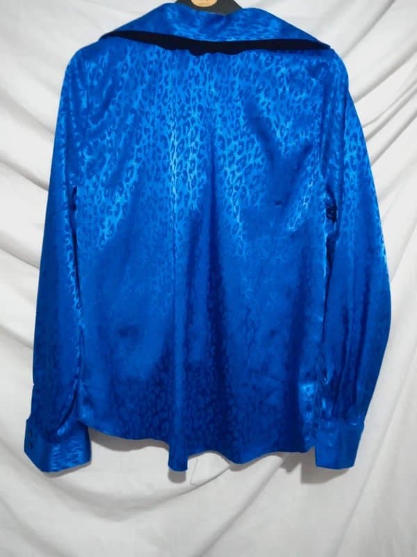 New Look Blue leopard print blouse shirt new look bnwt 10 party