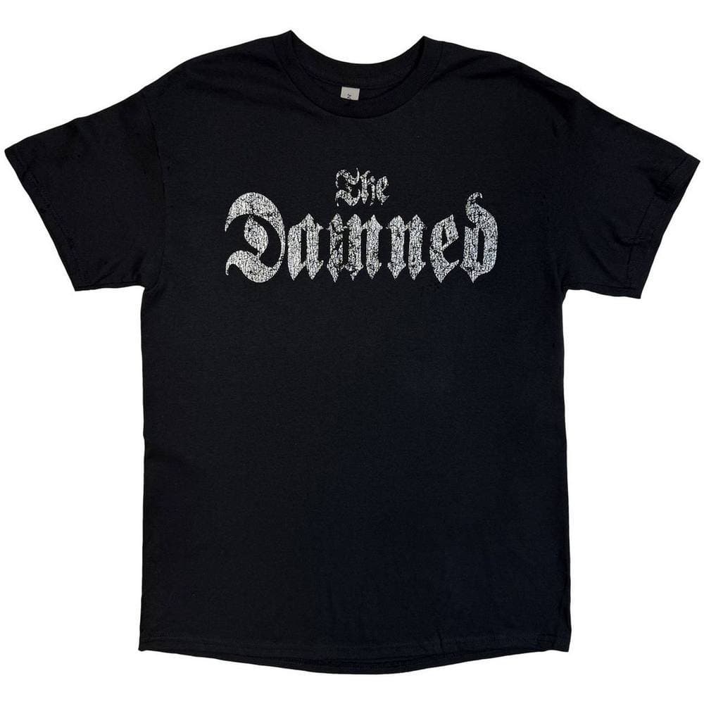 The Damned The Damned Men's EU Tour Summer 24 Distressed Logo Back Print T-Shirt in Black