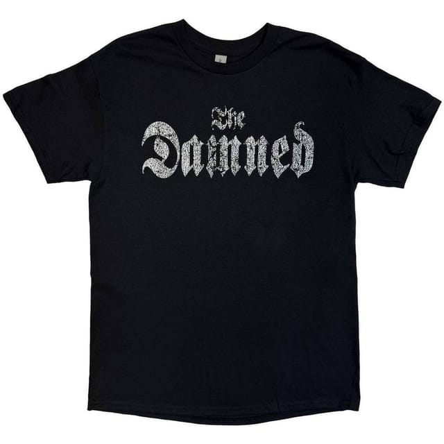 The Damned The Damned Men's EU Tour Summer 24 Distressed Logo Back Print T-Shirt in Black - 2
