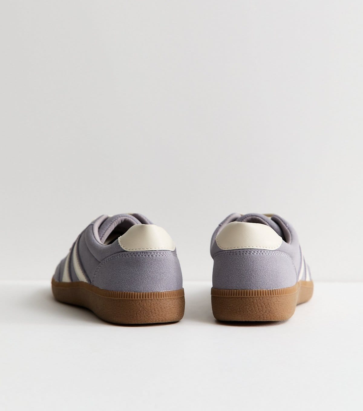 New Look Women's Lilac Faux Suede Contrast Stripe Trainers Vegan New Look - 4
