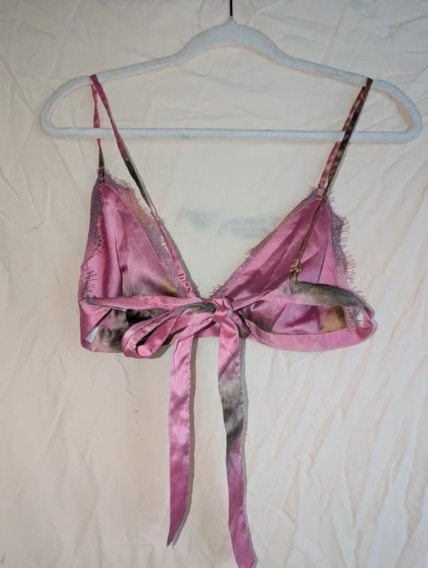 ASOS Excellent condition ASOS pink satin bralet holiday festival rave adjustable y2k deadstock