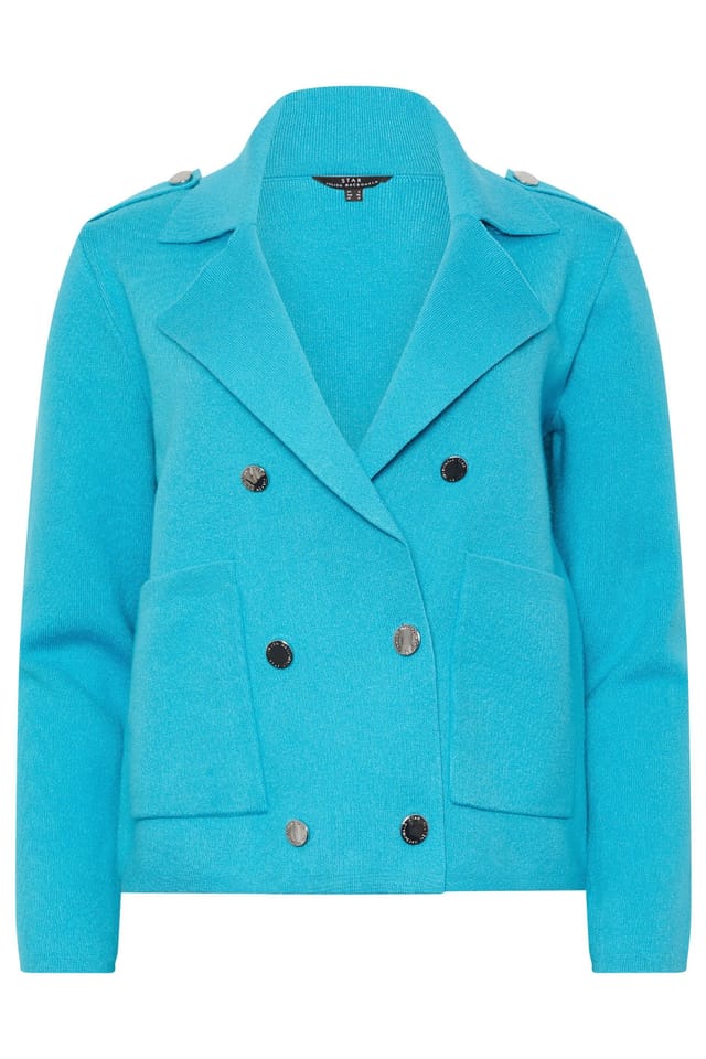 Star By Julien Macdonald Star by Julien Macdonald Women's Military Button Cardigan in Bright Blue - 2