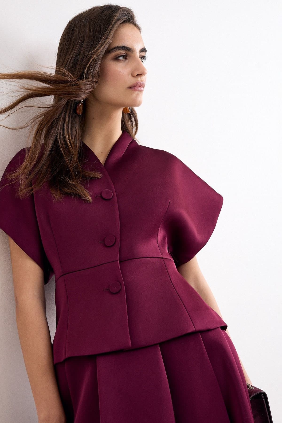 Phase Eight Phase Eight Women's Sally Satin Jacket in Plum