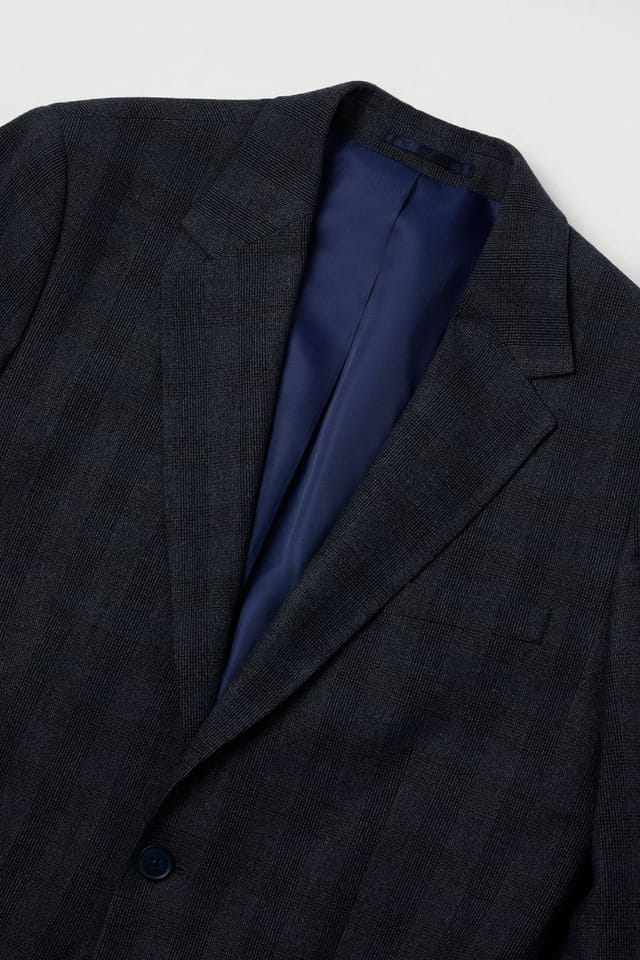 Burton Burton Men's Navy Check Tailored Fit Blazer - 2