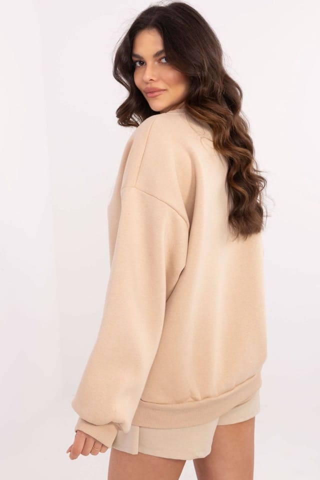 Love Lace Love Lace Women's Cotton Polyester Insulated Casual Sweatshirt Style 206382 in Beige - 3