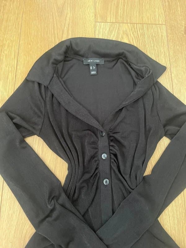 New Look New Look black ruched button front top