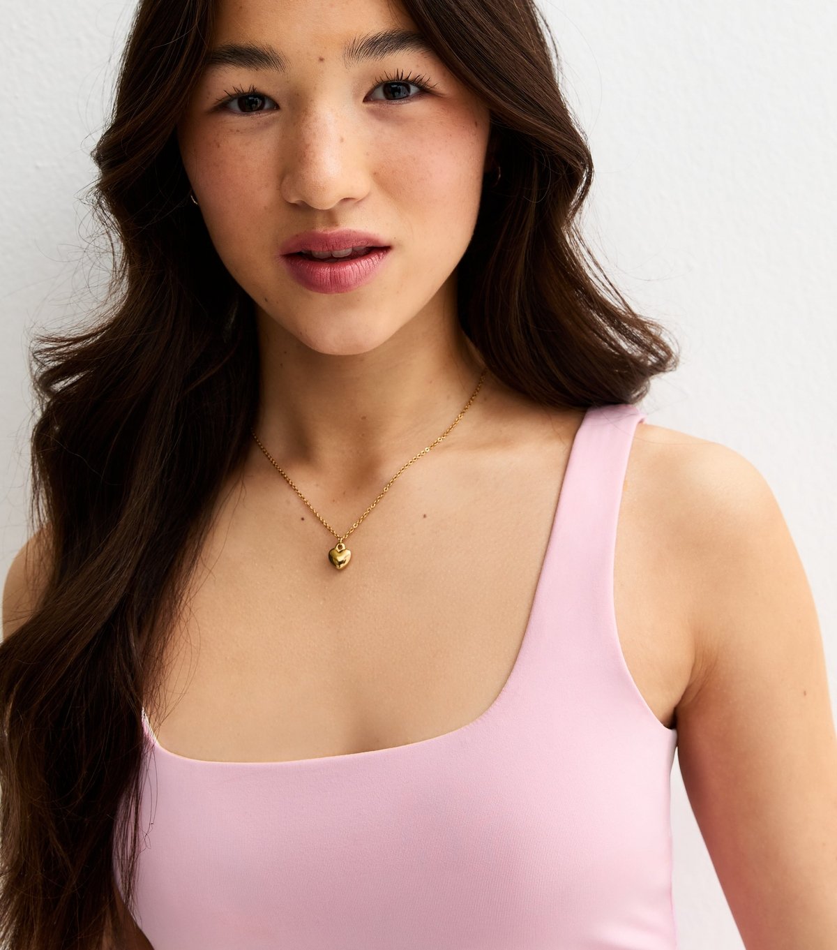 New Look Girls' Light Pink Slinky Square Neck Vest Top New Look - 2