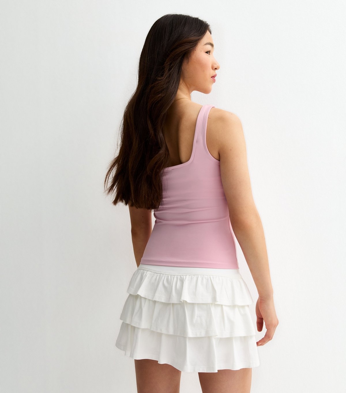 New Look Girls' Light Pink Slinky Square Neck Vest Top New Look - 4