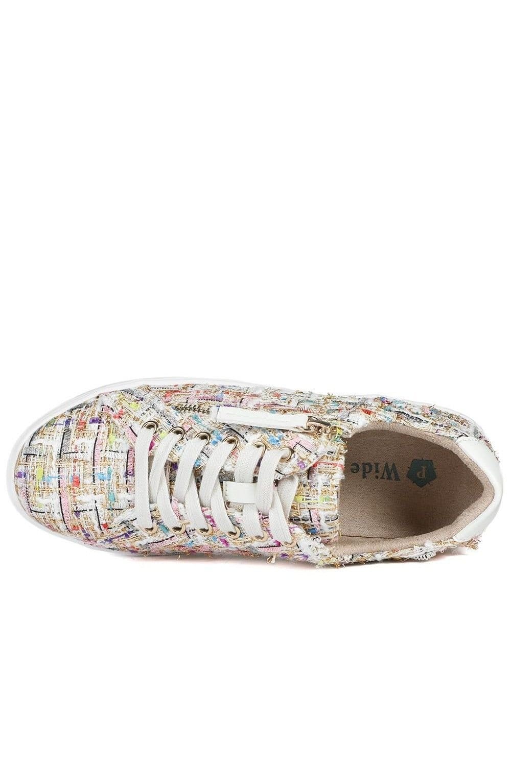Pavers Pavers Women's Wide Fit Fabric Zip & Lace Trainers - 4