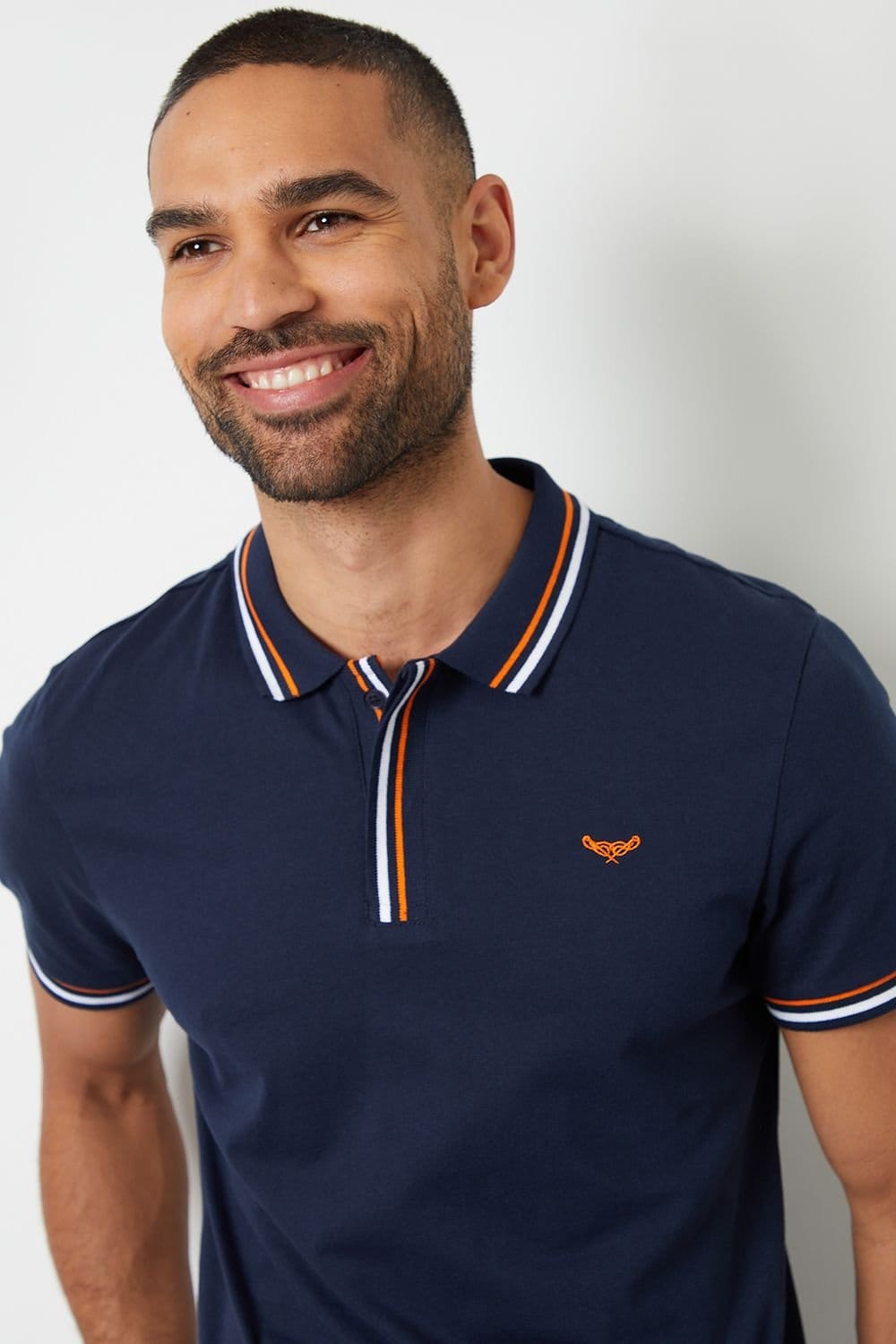 Threadbare Threadbare Men's 'Boswell' Contrast Tipping Cotton Jersey Polo Shirt in Navy - 4