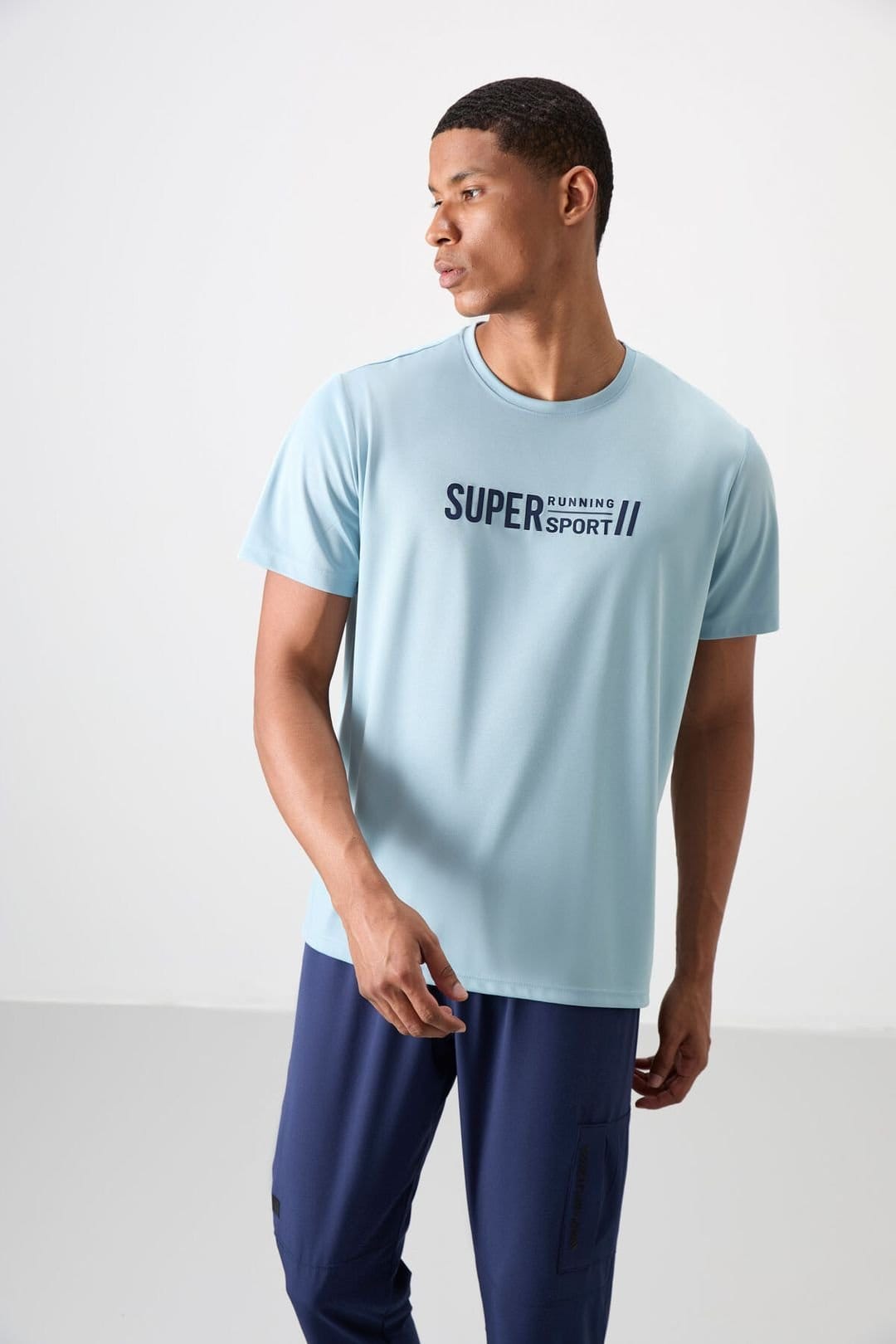 Tommy Life Tommy Life Men's Printed Crew Neck Short-Sleeve T-Shirt in Baby Blue - 4
