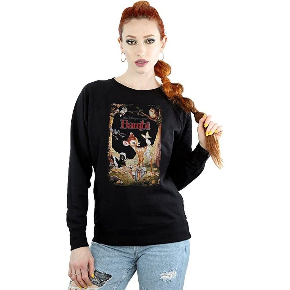 Bambi Bambi Women's Retro Poster Sweatshirt in Black - 3