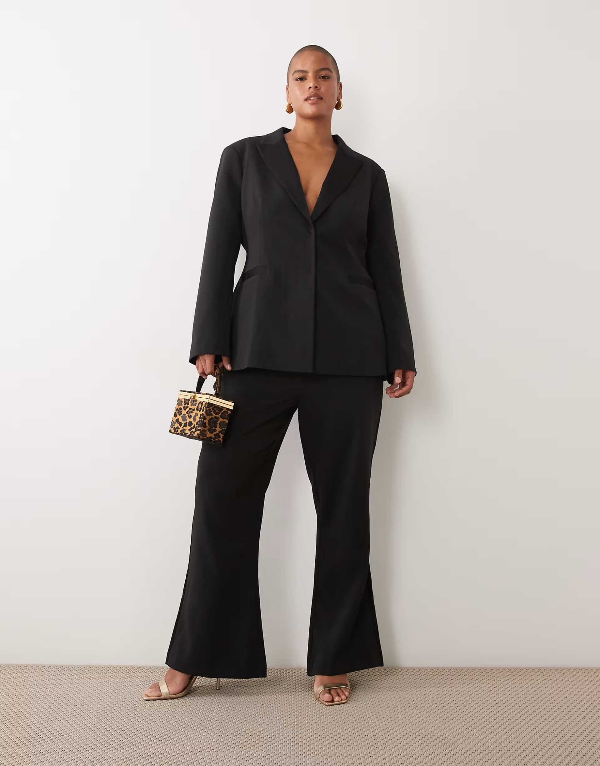 ASOS ASOS DESIGN Curve Tailored moulded hip tux suit in black