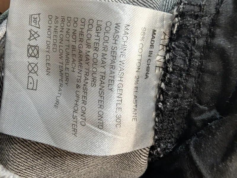 ARNE Arne Jeans Mens W32 L30 Grey Denim Skinny Fit Distressed 32S