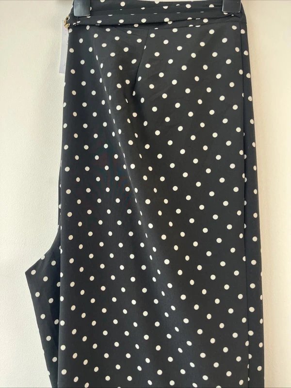 New Look New look - dot wide leg trousers - uk 22 - black/ white - 1