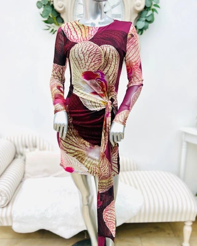 River Island River Island immaculate orchid design tie waist mini dress 8