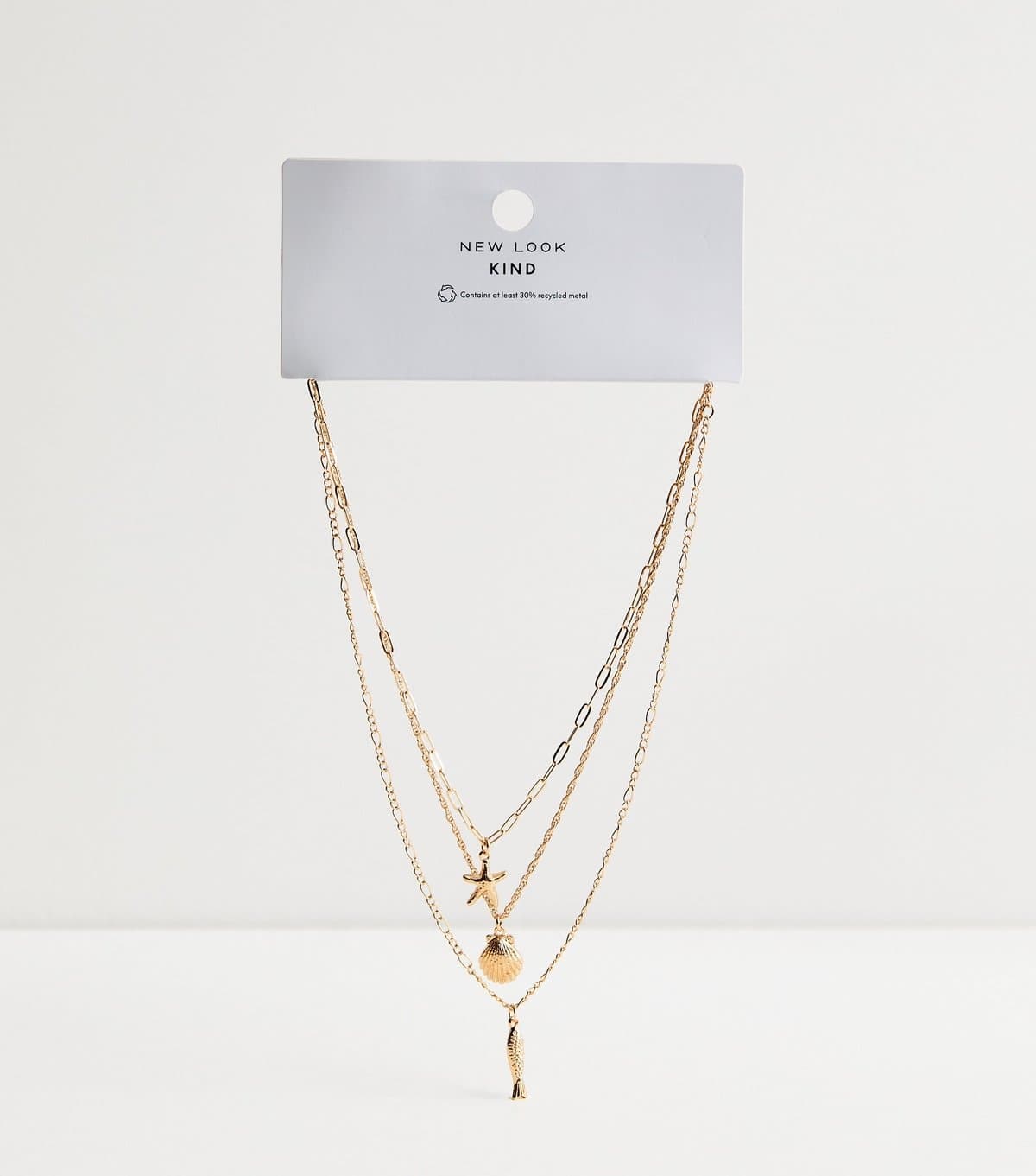 New Look 3 Layer Gold Tone Starfish Pendant Necklace New Look