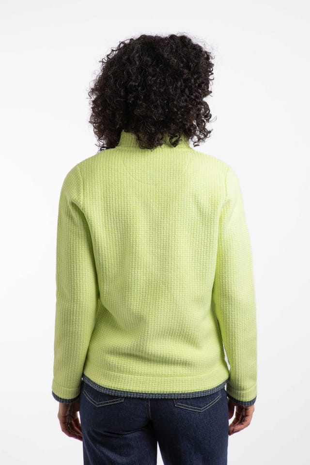 Weird Fish Weird Fish Women's Ariana Full Zip Grid Fleece in Lime - 3
