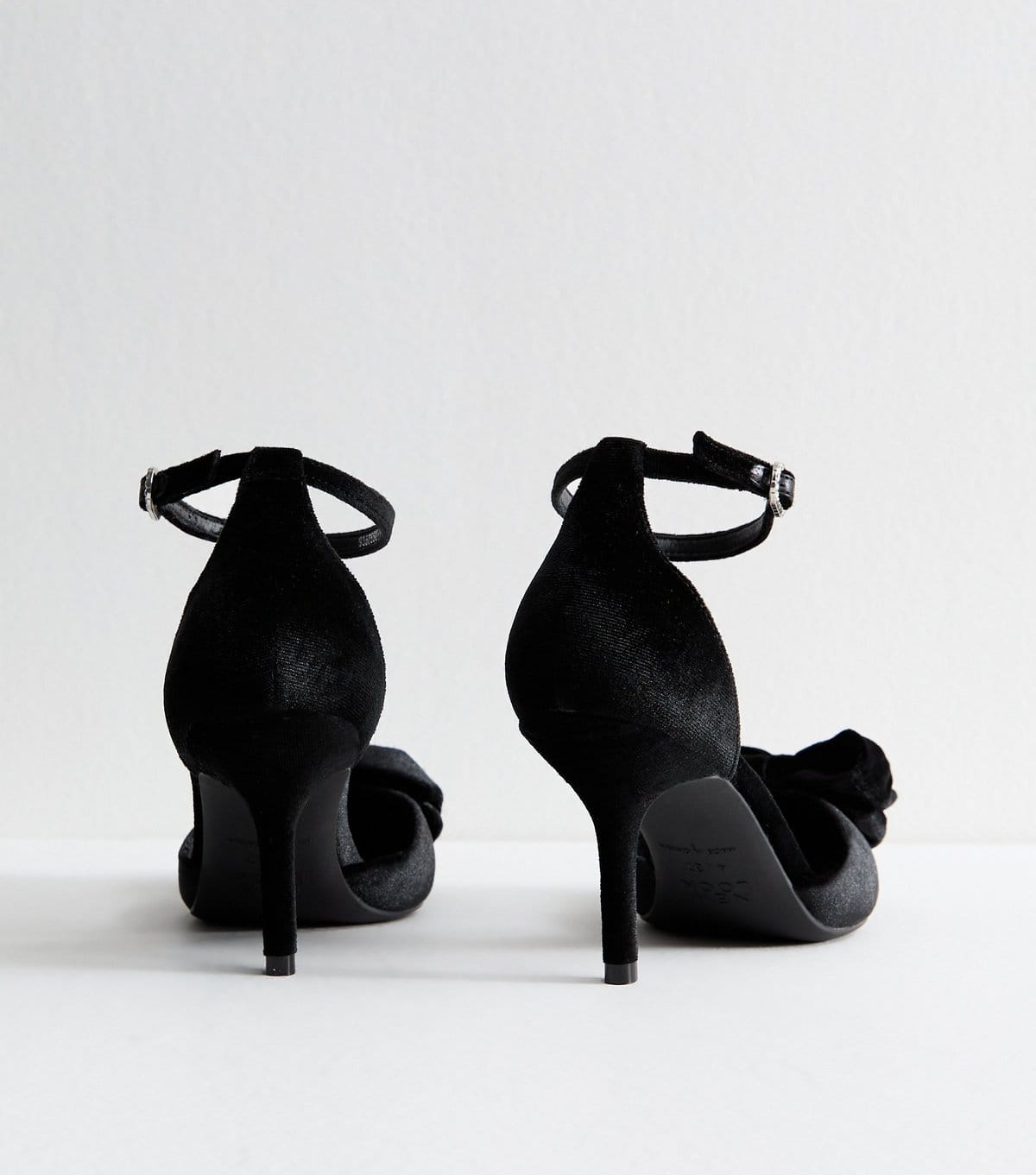New Look Women's Black Velvet Bow Stiletto Heels Vegan New Look - 4