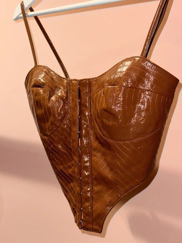 ASOS Brown Vinyl Corset Top