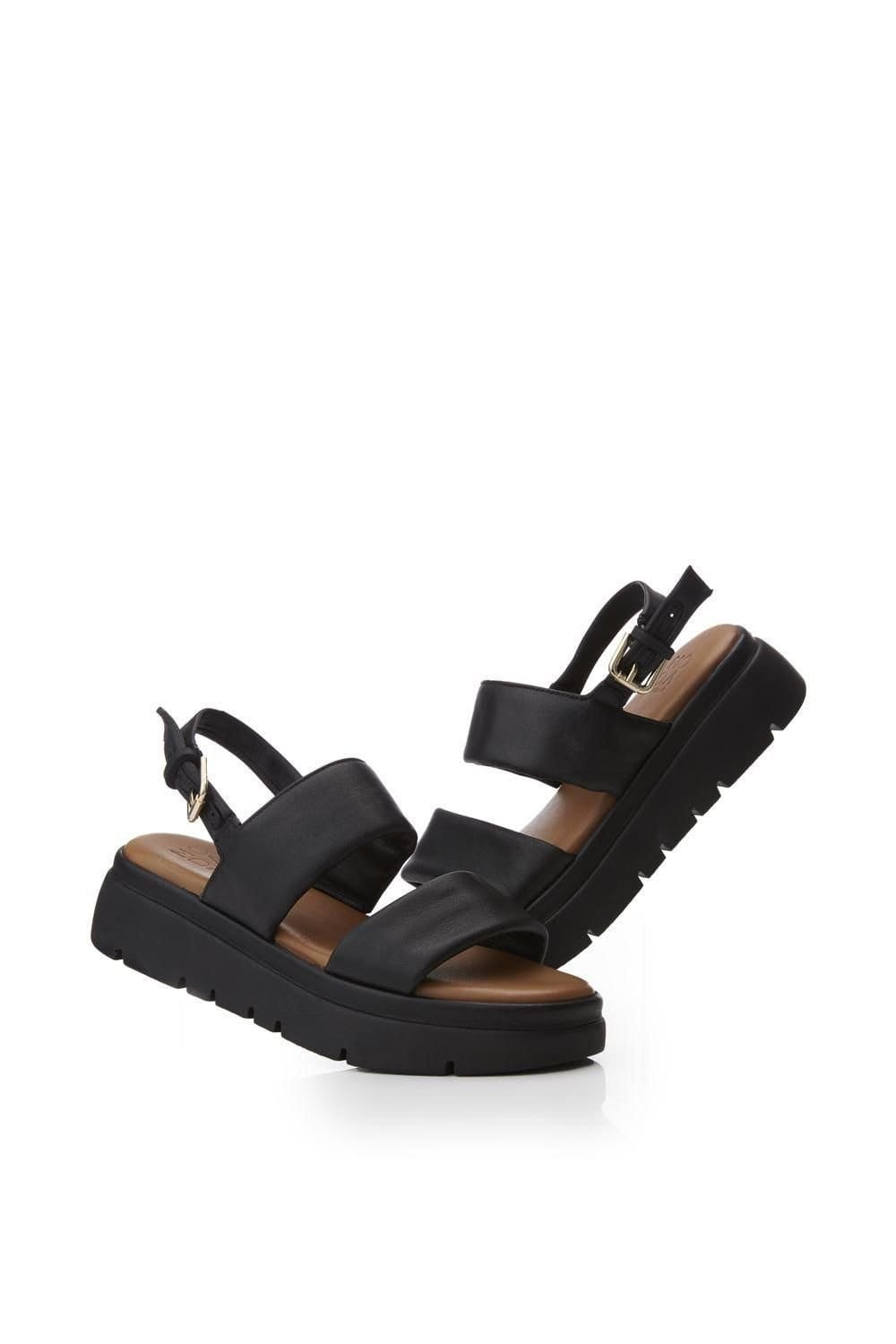 Moda In Pelle Moda In Pelle Women's 'Netty' Leather Flatforms in Black - 4