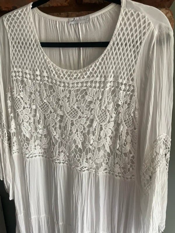 No Label White silk mix dress