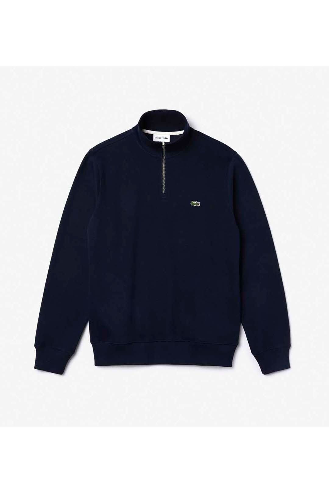 Lacoste Men's 1/4 Zip Sweatshirt Navy Blue