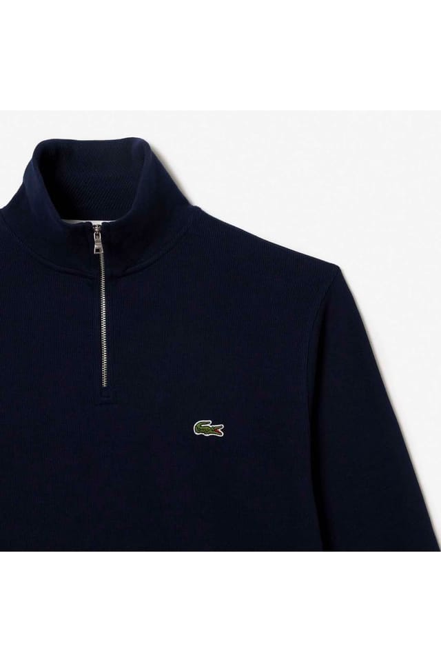 Lacoste Lacoste Men's 1/4 Zip Sweatshirt Navy Blue - 2