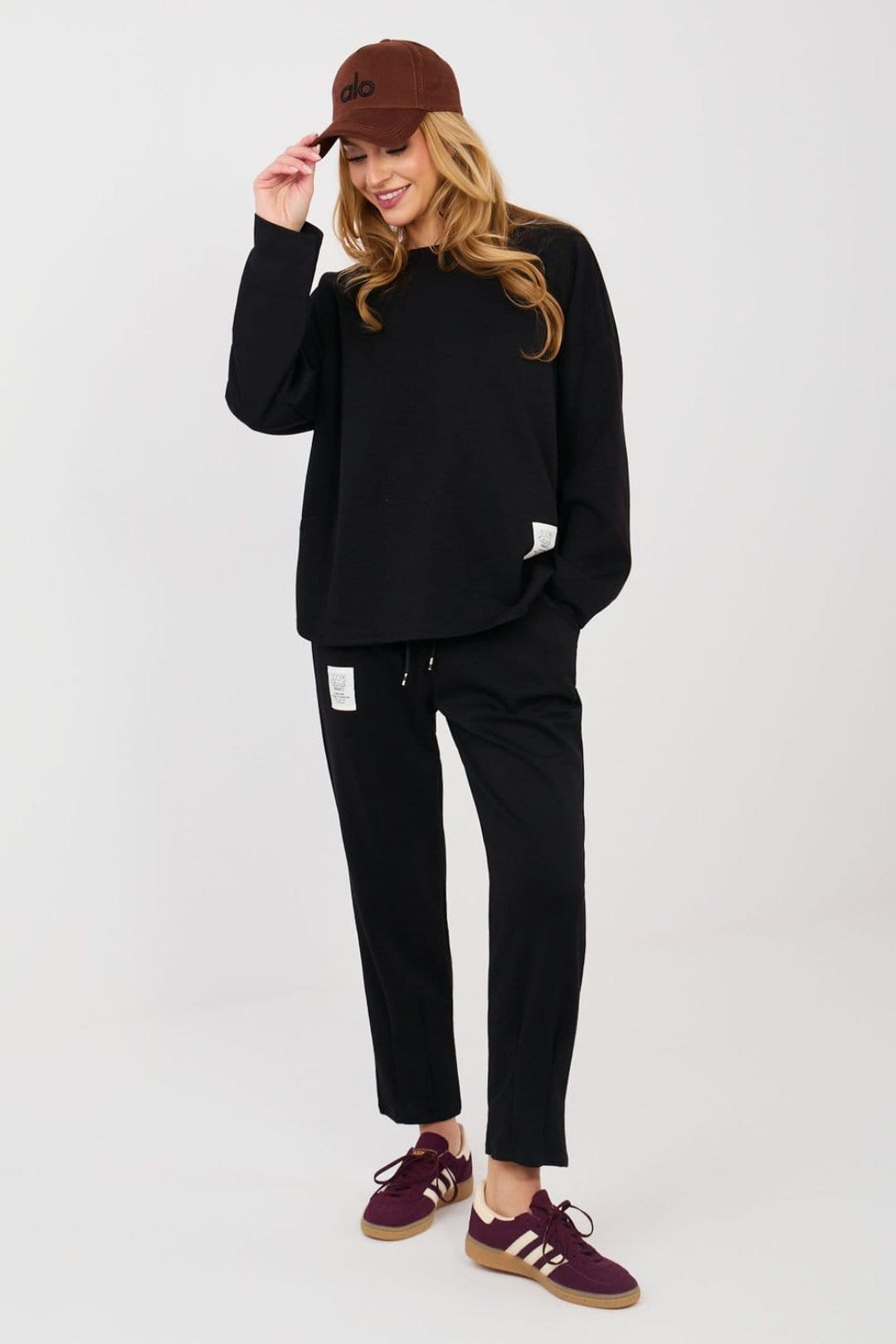 Love Lace Love Lace Women's Minimalist Hoodie & Tapered Jogger Set in Black - 1