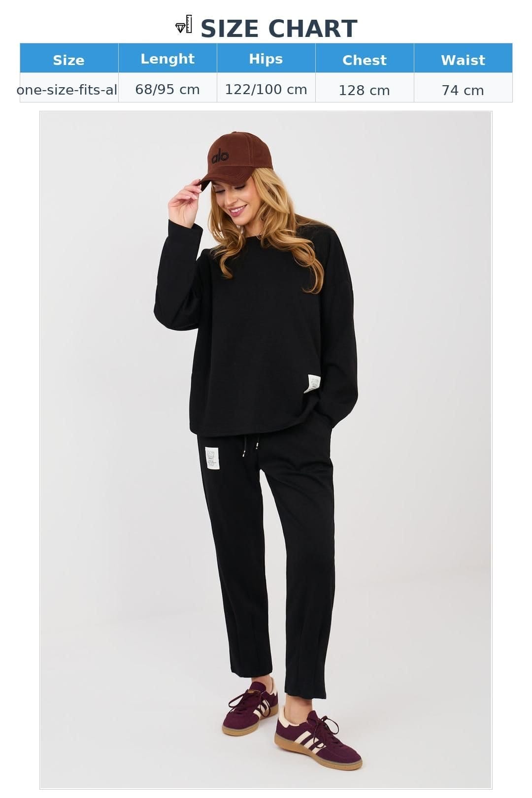 Love Lace Love Lace Women's Minimalist Hoodie & Tapered Jogger Set in Black - 4