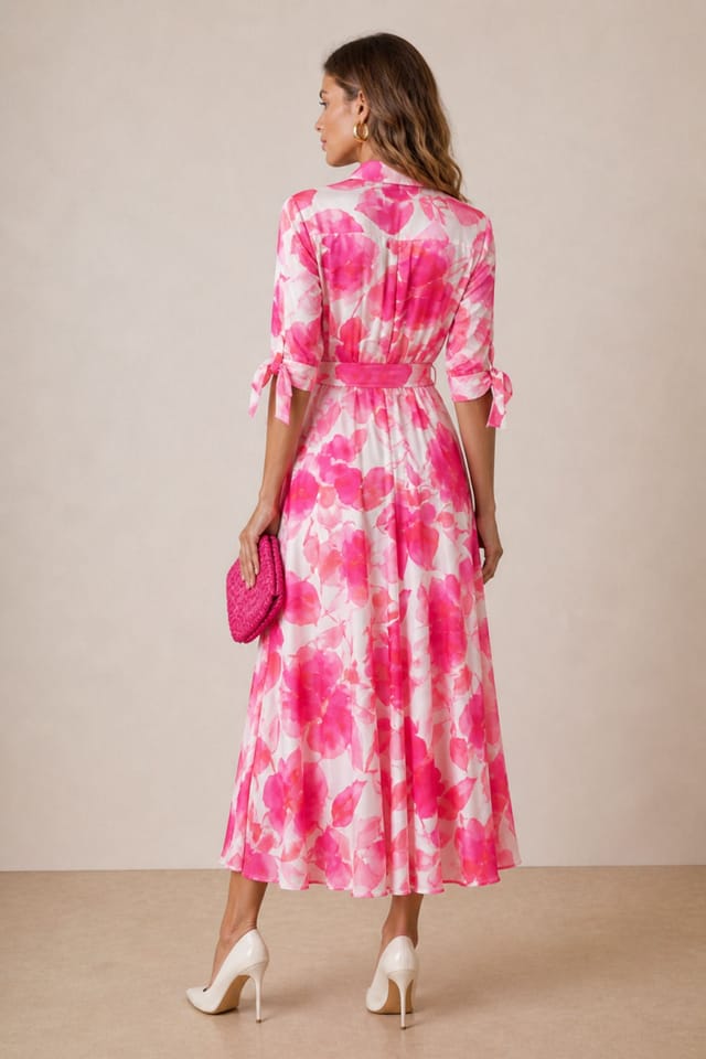 Style Cheat Style Cheat Women's Daphne Pink Flower Dress - 3