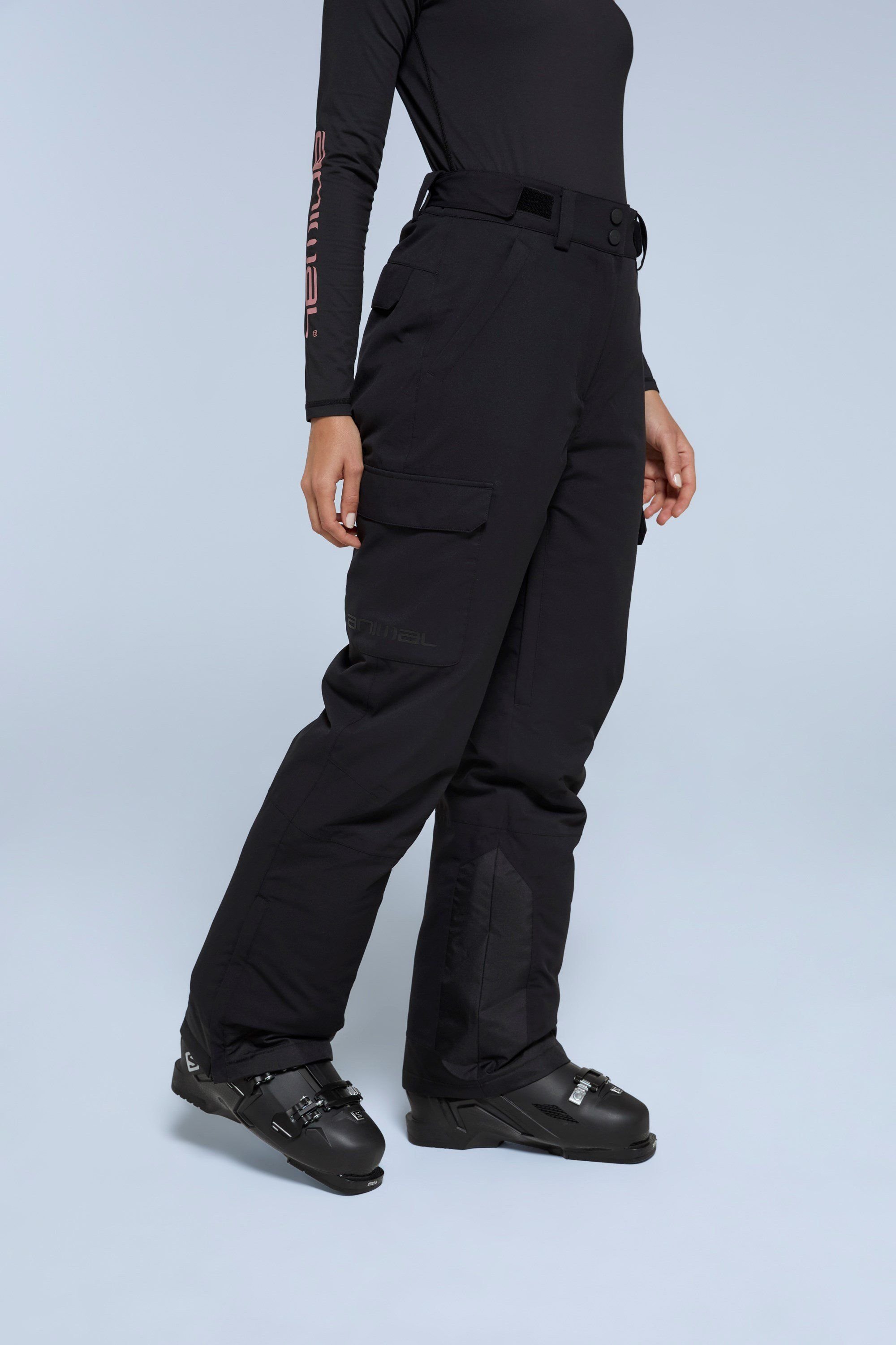 Animal Animal Women's 'Glaze' Insulated Snow Pants Warm Adjustable Waist Warm Winter Trouser in Jet Black - 4
