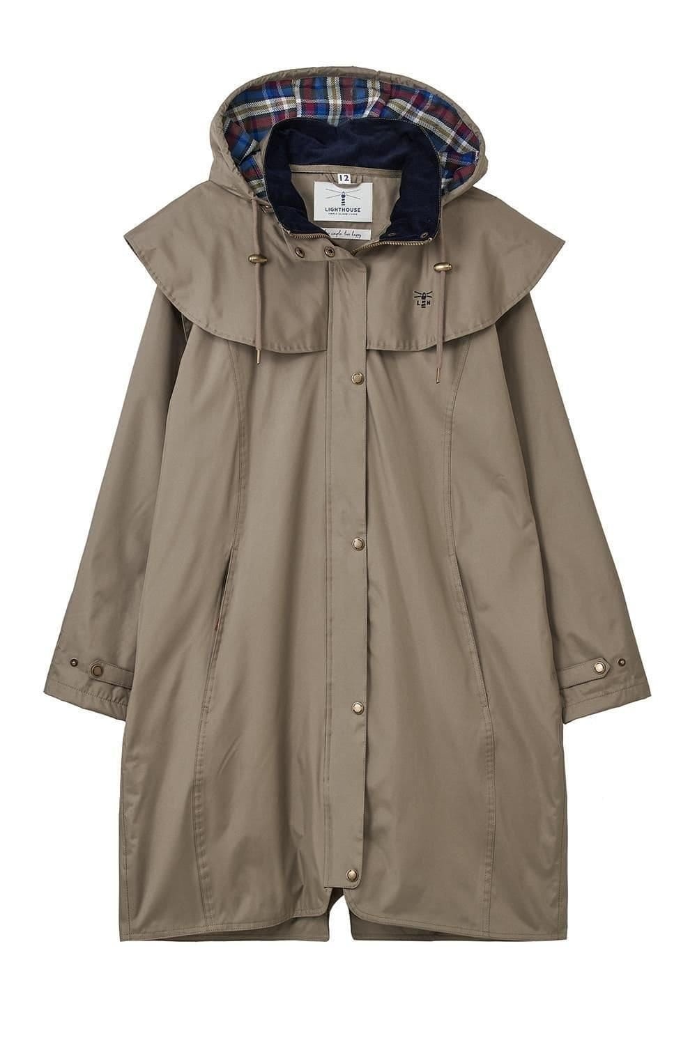 Lighthouse Clothing Lighthouse Clothing Women's Outrider 3/4 Length Waterproof Raincoat in Fawn - 1