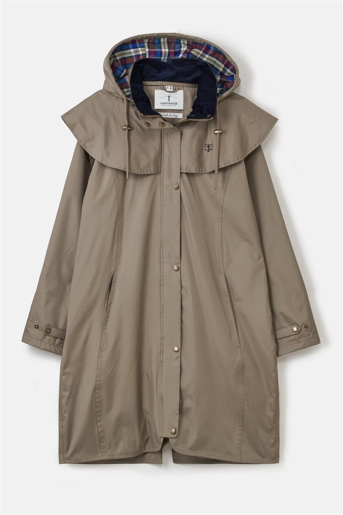Lighthouse Clothing Lighthouse Clothing Women's Outrider 3/4 Length Waterproof Raincoat in Fawn - 4