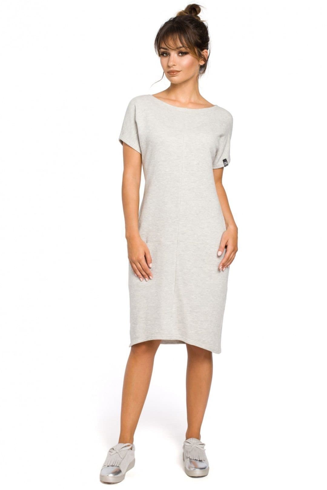 Love Lace Love Lace Women's Everyday Pocket Seam Loose Dress in Grey