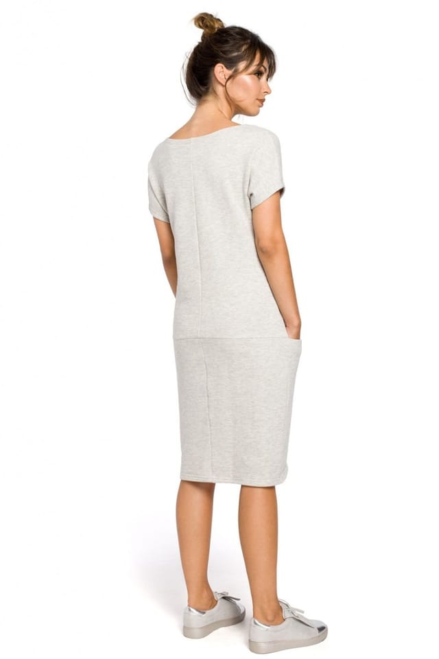 Love Lace Love Lace Women's Everyday Pocket Seam Loose Dress in Grey - 2