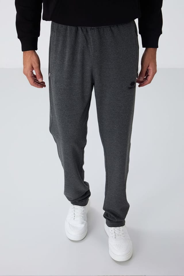 Tommy Life Tommy Life Men's Slim-fit Straight-leg Sweatpants in Charcoal - 2