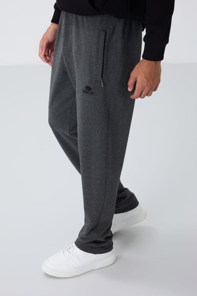 Tommy Life Tommy Life Men's Slim-fit Straight-leg Sweatpants in Charcoal - 3