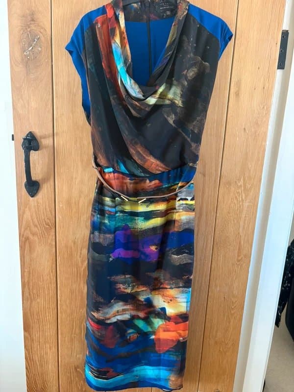 Ted Baker Gorgeous Ted Baker dress with draped neckline.