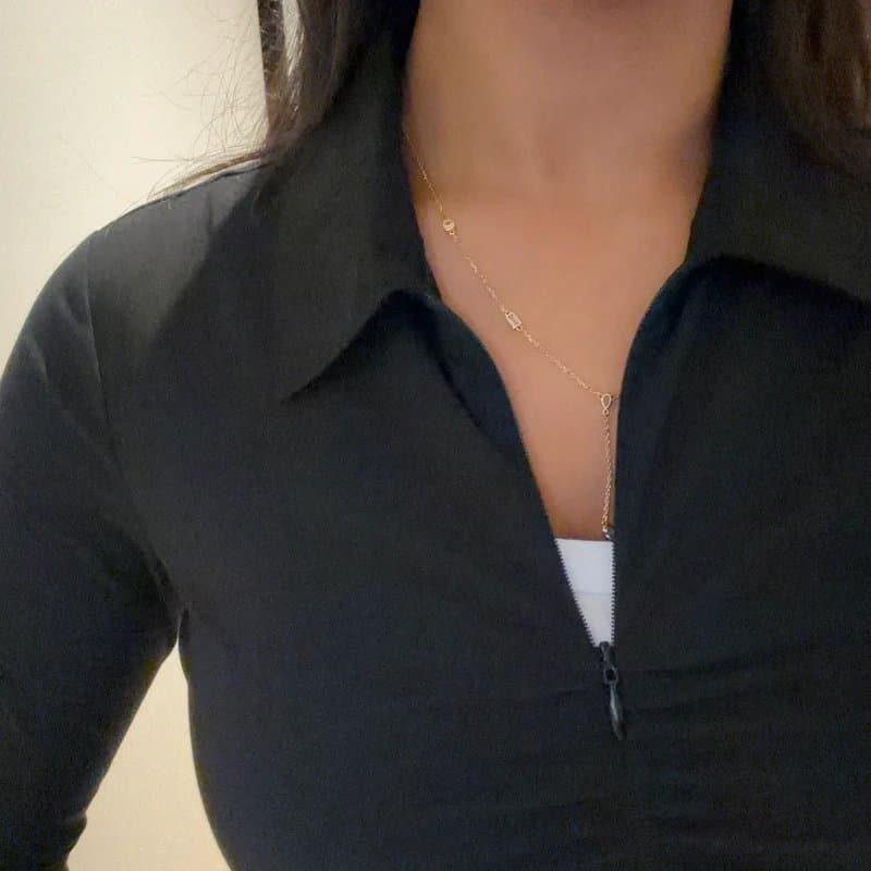 Bershka Black ruched long sleeve top