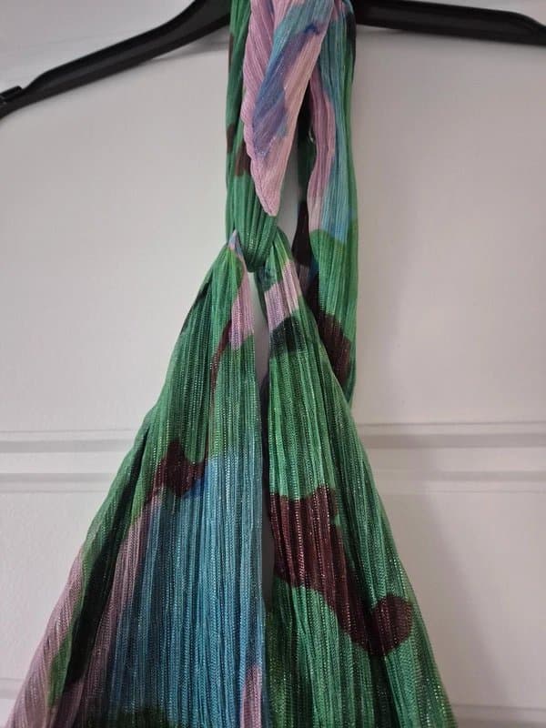 Warehouse Warehouse halter neck floral glitter pleated dress size XS