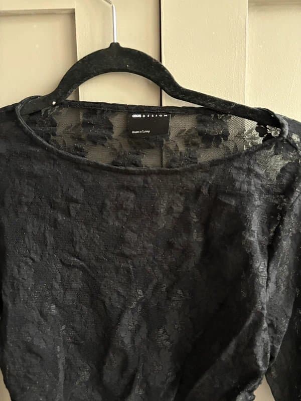 ASOS Asos black asymmetric lace top