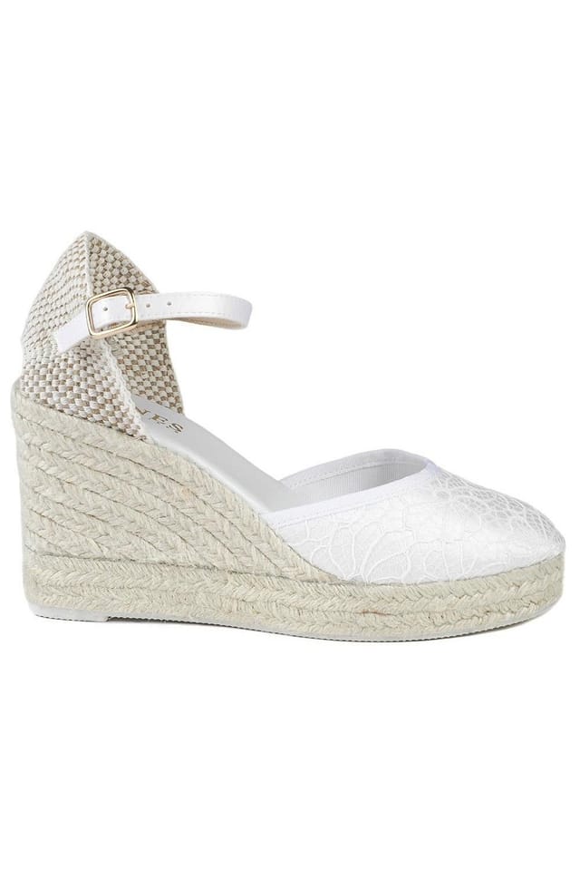 Jones Bootmaker Jones Bootmaker Women's Reign Leather Wedge Espadrilles in White - 2