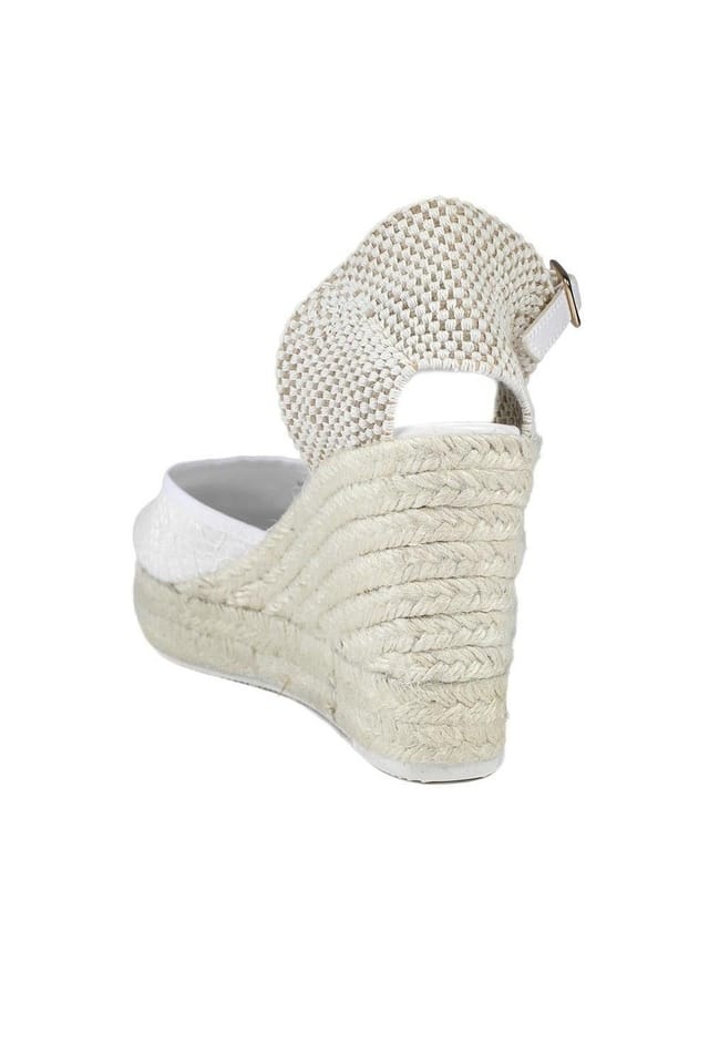 Jones Bootmaker Jones Bootmaker Women's Reign Leather Wedge Espadrilles in White - 3